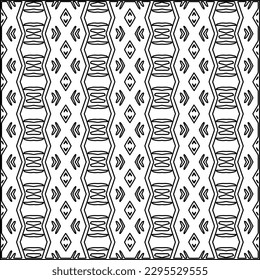 Stylish texture with figures from lines.Abstract geometric black and white pattern for web page, textures, card, poster, fabric, textile. Monochrome graphic repeating design. 