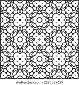 Stylish texture with figures from lines.Abstract geometric black and white pattern for web page, textures, card, poster, fabric, textile. Monochrome graphic repeating design. 
