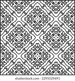 Stylish texture with figures from lines.Abstract geometric black and white pattern for web page, textures, card, poster, fabric, textile. Monochrome graphic repeating design. 