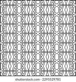 Stylish texture with figures from lines.Abstract geometric black and white pattern for web page, textures, card, poster, fabric, textile. Monochrome graphic repeating design. 