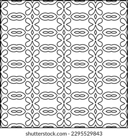 Stylish texture with figures from lines.Abstract geometric black and white pattern for web page, textures, card, poster, fabric, textile. Monochrome graphic repeating design. 