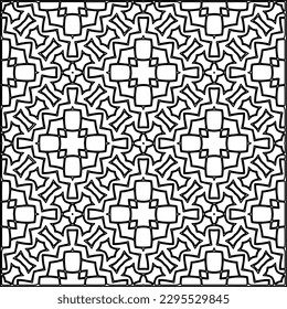 Stylish texture with figures from lines.Abstract geometric black and white pattern for web page, textures, card, poster, fabric, textile. Monochrome graphic repeating design. 