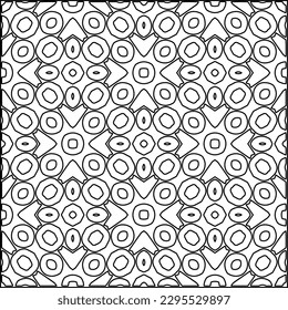 Stylish texture with figures from lines.Abstract geometric black and white pattern for web page, textures, card, poster, fabric, textile. Monochrome graphic repeating design. 