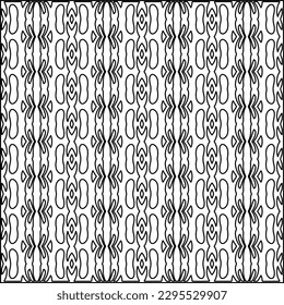 Stylish texture with figures from lines.Abstract geometric black and white pattern for web page, textures, card, poster, fabric, textile. Monochrome graphic repeating design. 
