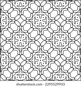 Stylish texture with figures from lines.Abstract geometric black and white pattern for web page, textures, card, poster, fabric, textile. Monochrome graphic repeating design. 