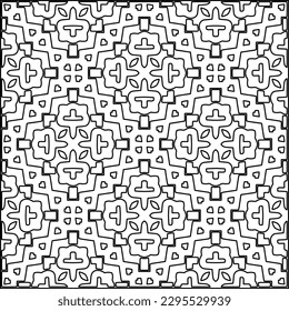 Stylish texture with figures from lines.Abstract geometric black and white pattern for web page, textures, card, poster, fabric, textile. Monochrome graphic repeating design. 