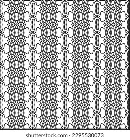 Stylish texture with figures from lines.Abstract geometric black and white pattern for web page, textures, card, poster, fabric, textile. Monochrome graphic repeating design. 
