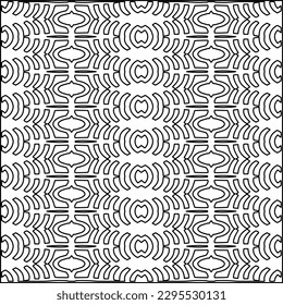 Stylish texture with figures from lines.Abstract geometric black and white pattern for web page, textures, card, poster, fabric, textile. Monochrome graphic repeating design. 
