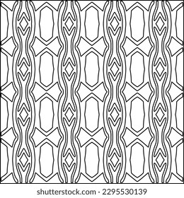 Stylish texture with figures from lines.Abstract geometric black and white pattern for web page, textures, card, poster, fabric, textile. Monochrome graphic repeating design. 