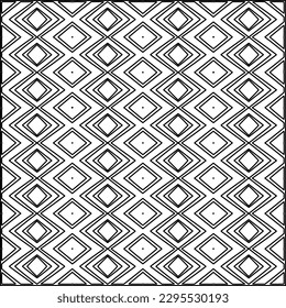 Stylish texture with figures from lines.Abstract geometric black and white pattern for web page, textures, card, poster, fabric, textile. Monochrome graphic repeating design. 