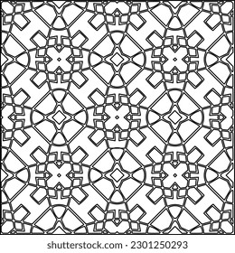 Textura elegante con figuras de líneas.Patrón geométrico en blanco y negro para páginas web, texturas, tarjetas, afiches, tela, textil. Diseño repetitivo gráfico monocromo. 