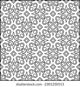  Stylish texture with figures from lines.Abstract geometric black and white pattern for web page, textures, card, poster, fabric, textile. Monochrome graphic repeating design. 