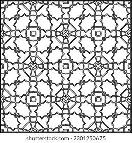 Stylish texture with figures from lines.Abstract geometric black and white pattern for web page, textures, card, poster, fabric, textile. Monochrome graphic repeating design. 