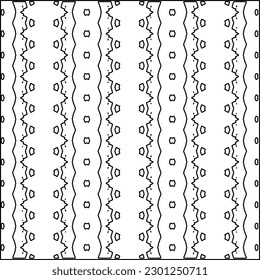  Stylish texture with figures from lines.Abstract geometric black and white pattern for web page, textures, card, poster, fabric, textile. Monochrome graphic repeating design. 