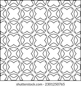  Stylish texture with figures from lines.Abstract geometric black and white pattern for web page, textures, card, poster, fabric, textile. Monochrome graphic repeating design. 