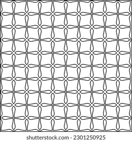  Stylish texture with figures from lines.Abstract geometric black and white pattern for web page, textures, card, poster, fabric, textile. Monochrome graphic repeating design. 