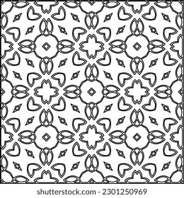 Stylish texture with figures from lines.Abstract geometric black and white pattern for web page, textures, card, poster, fabric, textile. Monochrome graphic repeating design. 