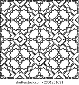 Textura elegante con figuras de líneas.Patrón geométrico en blanco y negro para páginas web, texturas, tarjetas, afiches, tela, textil. Diseño repetitivo gráfico monocromo. 