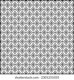  Stilvolle Textur mit Figuren aus Linien.Abstraktes geometrisches Schwarz-Weiß Muster für Webseiten, Texturen, Karten, Poster, Stoff, Textilien. Monochrome grafische Wiederholungsdesign. 
