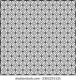  Textura elegante con figuras de líneas.Patrón geométrico en blanco y negro para páginas web, texturas, tarjetas, afiches, tela, textil. Diseño repetitivo gráfico monocromo. 