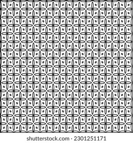  Stylish texture with figures from lines.Abstract geometric black and white pattern for web page, textures, card, poster, fabric, textile. Monochrome graphic repeating design. 