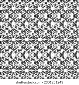 Stilvolle Textur mit Figuren aus Linien.Abstraktes geometrisches Schwarz-Weiß Muster für Webseiten, Texturen, Karten, Poster, Stoff, Textilien. Monochrome grafische Wiederholungsdesign. 