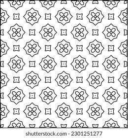 Stylish texture with figures from lines.Abstract geometric black and white pattern for web page, textures, card, poster, fabric, textile. Monochrome graphic repeating design. 