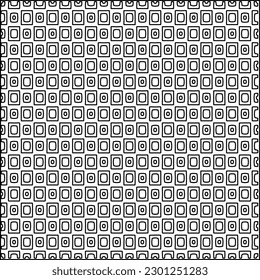  Stylish texture with figures from lines.Abstract geometric black and white pattern for web page, textures, card, poster, fabric, textile. Monochrome graphic repeating design. 