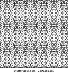  Stylish texture with figures from lines.Abstract geometric black and white pattern for web page, textures, card, poster, fabric, textile. Monochrome graphic repeating design. 