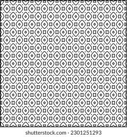  Stylish texture with figures from lines.Abstract geometric black and white pattern for web page, textures, card, poster, fabric, textile. Monochrome graphic repeating design. 