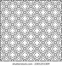  Stylish texture with figures from lines.Abstract geometric black and white pattern for web page, textures, card, poster, fabric, textile. Monochrome graphic repeating design. 