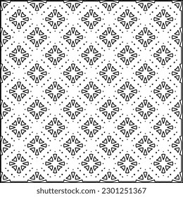  Stylish texture with figures from lines.Abstract geometric black and white pattern for web page, textures, card, poster, fabric, textile. Monochrome graphic repeating design. 