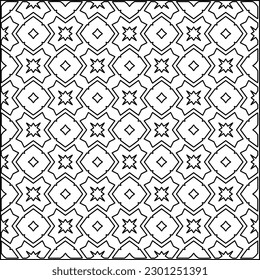  Stylish texture with figures from lines.Abstract geometric black and white pattern for web page, textures, card, poster, fabric, textile. Monochrome graphic repeating design. 