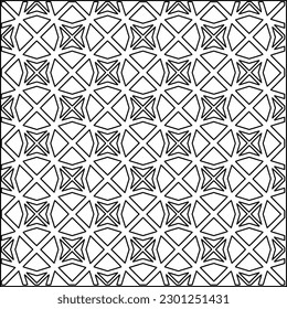 Textura elegante con figuras de líneas.Patrón geométrico en blanco y negro para páginas web, texturas, tarjetas, afiches, tela, textil. Diseño repetitivo gráfico monocromo. 