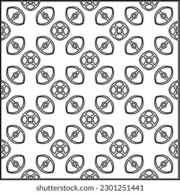 Stylish texture with figures from lines.Abstract geometric black and white pattern for web page, textures, card, poster, fabric, textile. Monochrome graphic repeating design. 