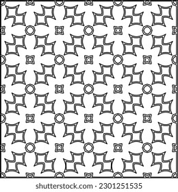 Stylish texture with figures from lines.Abstract geometric black and white pattern for web page, textures, card, poster, fabric, textile. Monochrome graphic repeating design. 