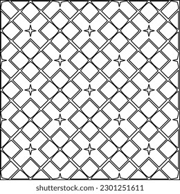 Stylish texture with figures from lines.Abstract geometric black and white pattern for web page, textures, card, poster, fabric, textile. Monochrome graphic repeating design. 