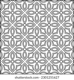  Stylish texture with figures from lines.Abstract geometric black and white pattern for web page, textures, card, poster, fabric, textile. Monochrome graphic repeating design. 