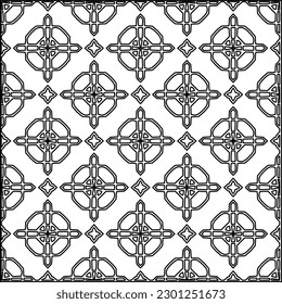 Stylish texture with figures from lines.Abstract geometric black and white pattern for web page, textures, card, poster, fabric, textile. Monochrome graphic repeating design. 