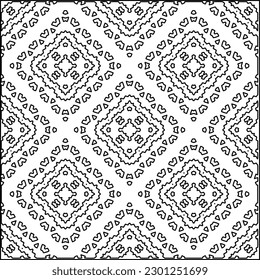Stylish texture with figures from lines.Abstract geometric black and white pattern for web page, textures, card, poster, fabric, textile. Monochrome graphic repeating design. 
