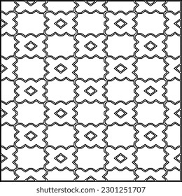 Stylish texture with figures from lines.Abstract geometric black and white pattern for web page, textures, card, poster, fabric, textile. Monochrome graphic repeating design. 