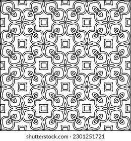  Stylish texture with figures from lines.Abstract geometric black and white pattern for web page, textures, card, poster, fabric, textile. Monochrome graphic repeating design. 