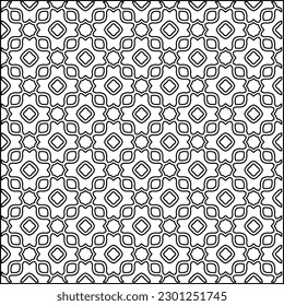  Stilvolle Textur mit Figuren aus Linien.Abstraktes geometrisches Schwarz-Weiß Muster für Webseiten, Texturen, Karten, Poster, Stoff, Textilien. Monochrome grafische Wiederholungsdesign. 