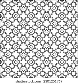  Stylish texture with figures from lines.Abstract geometric black and white pattern for web page, textures, card, poster, fabric, textile. Monochrome graphic repeating design. 
