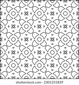  Stylish texture with figures from lines.Abstract geometric black and white pattern for web page, textures, card, poster, fabric, textile. Monochrome graphic repeating design. 