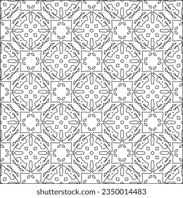 Stylish texture with figures from lines.Abstract geometric black and white pattern for web page, textures, card, poster, fabric, textile. Monochrome graphic repeating design. 