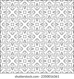  Stylish texture with figures from lines.Abstract geometric black and white pattern for web page, textures, card, poster, fabric, textile. Monochrome graphic repeating design. 