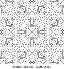  Stylish texture with figures from lines.Abstract geometric black and white pattern for web page, textures, card, poster, fabric, textile. Monochrome graphic repeating design. 