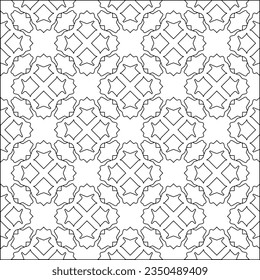  Stylish texture with figures from lines.Abstract geometric black and white pattern for web page, textures, card, poster, fabric, textile. Monochrome graphic repeating design. 