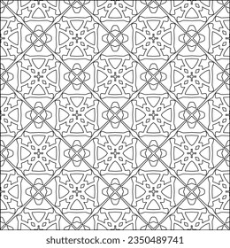 Textura elegante con figuras de líneas.Patrón geométrico en blanco y negro para páginas web, texturas, tarjetas, afiches, tela, textil. Diseño repetitivo gráfico monocromo. 